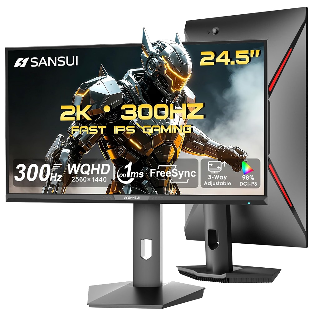 Historical Of Computer SANSUI 24.5 Inch Gaming Monitor QHD 1440P 300Hz 240Hz, 1ms Fast IPS ...