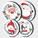 Santa Claus Electric Stove Burner Covers, Funny Set of 4 Round Stove Burner Covers,8 in &amp; 10 in,Gas Stove Burner Covers,Metal Stove Burner Cover,Cooktop Decorative,Home Decor,Kitchen Decor