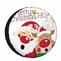 Santa Claus Spare Tire Cover 15 inch Christmas Reindeer Mistletoe Tree Leaf Polyester Universal Wheel Tire Cover for Trailer Camping Weatherproof for Rv SUV Truck Camper Travel