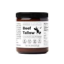 Santa Cruz Paleo Beef Tallow for Cooking, 100% Grass Fed and Finished, Gluten Free, Keto, Sugar Free, Paleo, With Vitamin D, E, K, B1, A, Fatty Acids, 8 Oz