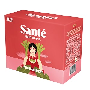 sante wild cranberry fruit drink 250ml pack of 6