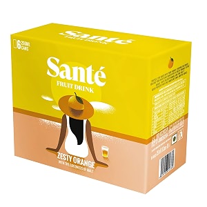 sante zesty orange fruit drink 250ml pack of 6