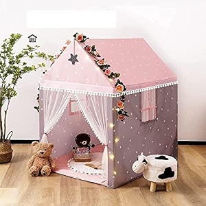 jumbo size light weight kids play tent house for 3-13 year old kids girlsampboys brown star tent house theme