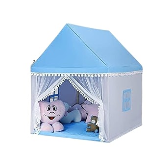 jumbo size light weight kids play tent house for 3-13 year old kids girls and boys plain blue