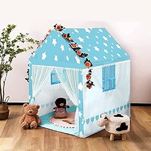jumbo size light weight kids play tent house for 3-13 year old kids girlsampboys blue star tent house theme