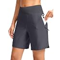 SANTINY Women's 5''/7'' Hiking Golf Shorts with 3 Zipper Pockets