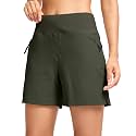 SANTINY Women's 5''/7'' Hiking Golf Shorts with 3 Zipper Pockets