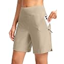 SANTINY Women's 5''/7'' Hiking Golf Shorts with 3 Zipper Pockets