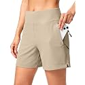 SANTINY Women's 5''/7'' Hiking Golf Shorts with 3 Zipper Pockets
