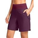 SANTINY Women's 5''/7'' Hiking Golf Shorts with 3 Zipper Pockets