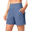 SANTINY Women's 5''/7'' Hiking Golf Shorts with 3 Zipper Pockets
