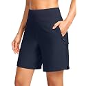 SANTINY Women's 5''/7'' Hiking Golf Shorts with 3 Zipper Pockets