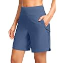 SANTINY Women's 5''/7'' Hiking Golf Shorts with 3 Zipper Pockets