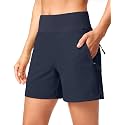 SANTINY Women's 5''/7'' Hiking Golf Shorts with 3 Zipper Pockets