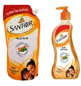 Santoor Sandalwood Handwash 750ml215ml Hand Wash Pump