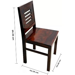 santosha decor pre- assemble solid sheesham wood set of 2 multipurpose chair with mahogany finish