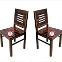 Santosha Decor Pre- Assemble Special PU Polish Walnut Finish Solid Sheesham Wood Dining, Study Chair (Set of 2)