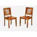 Santosha Decor Solid Sheesham Wood Dining Chairs, Set of 2 (Teak Finish)