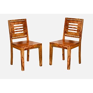 santosha decor solid sheesham wood dining chairs set of 2 teak finish