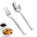 SANTUO 8-Piece Teaspoon and Salad Fork Set, Stainless Steel Small Forks and Spoons Set with 4 Teaspoons and 4 Salad Forks, Dishwasher Safe Dessert Flatware