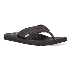 sanuk men39s beer cozy 2 flip-flop dark brown 07 m us