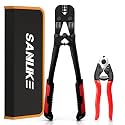 Sanuke Wire Rope Crimping Tool with Cutter, 3/64" to 1/8" Swaging Tool