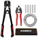 Sanuke Wire Rope Crimping Tool Kit, 33ft 1/8" Steel Cable and Cutter