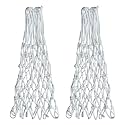 Sanung 2PCS White Basketball Net 12 Loops 21 inch Professional Anti-Whip Basketball Net Replacement with Storage Pouch for Competition Standard Indoor Outdoor All-Weather Thick Mesh Nets