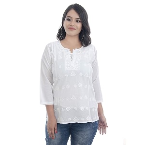 Sanvi Colections Hand Embroidered Lucknowi Chikankari YOG