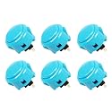 SANWA 6 pcs OBSF-30 Original Push Button 30mm - for Arcade Jamma Video Game &amp; Arcade Joystick Games Console (Blue) S@NWA
