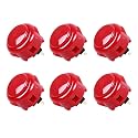 Sanwa 6 pcs OBSF-30 Original Push Button 30mm - for Arcade Jamma Video Game & Arcade Joystick Games Console (Red) S@NWA