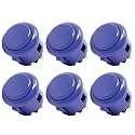 Sanwa 6 pcs OBSF-30 Original Push Button 30mm - for Arcade Jamma Video Game &amp; Arcade Joystick Games Console (Dark Blue), Use for Arcade Game Machine Cabinet S@NWA