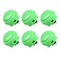 SANWA 6 pcs OBSF-30 Original Push Button 30mm - for Arcade Jamma Video Game &amp; Arcade Joystick Games Console (Green) S@NWA