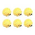 Sanwa 6 pcs OBSF-30 Original Push Button 30mm - for Arcade Jamma Video Game &amp; Arcade Joystick Games Console (Yellow) S@NWA