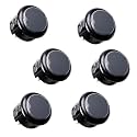 SANWA 6 pcs OBSF-30 Original Push Button 30mm - for Arcade Jamma Video Game & Arcade Joystick Games Console (Black & Gray) S@NWA
