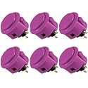 Sanwa 6 pcs OBSF-30 Original Push Button 30mm - for Arcade Jamma Video Game &amp; Arcade Joystick Games Console (Purple) S@NWA