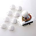 Sanwa JLF-TP-8YT Joystick + 8 piece Sanwa OBSF-30 Push Buttons Bundle Kit Color: White