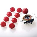 Sanwa JLF-TP-8YT Joystick + Sanwa 8 pcs OBSF-30 Push Button Bundle Kit Color : Red - for Arcade Game 4 &amp; 8 Way Adjustable, Compatible with Catz Mad SF4 Tournament Joystick S@NWA