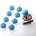 Sanwa JLF-TP-8YT Joystick + Sanwa 8 pcs OBSF-30 Push Button Bundle Kit Color : Light Blue - for Arcade Game 4 &amp; 8 Way Adjustable, Video Game Joystick
