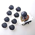 Sanwa JLF-TP-8YT Joystick + Sanwa 8 pcs OBSF-30 Push Button Bundle Kit Color : Gray - for Arcade Game 4 &amp; 8 Way Adjustable, Compatible with Catz Mad SF4 Tournament Joystick S@NWA