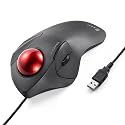 SANWA Wired Trackball Mouse, Index Finger Roller Ball Mouse for Large Hands