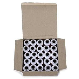 delta 2 ply polyester sewing thread box 300 meters each- set of 25 tubes - white thread spools