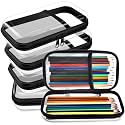 Sanwuta 4 Pcs Clear Hard Shell Zipper Case Plastic Case, Black