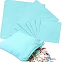 Sanwuta 8 Pcs Zippered Silver Storage Bags Anti Tarnish Pouches, Lake Blue