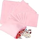 Sanwuta 8 Pcs Zippered Silver Storage Bags Anti Tarnish Pouches, Pink