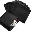 Sanwuta 8 Pcs Zippered Silver Storage Bags Anti Tarnish Pouches, Black