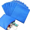 Sanwuta 8 Pcs Zippered Silver Storage Bags Anti Tarnish Pouches, Navy Blue