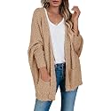Saodimallsu Womens Chunky Popcorn Cardigan Oversized Cozy Long Sweaters