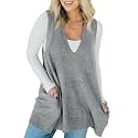 Saodimallsu Womens Sleeveless Sweater Vest V Neck Long Tunic Dress