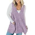 Saodimallsu Womens Sleeveless Sweater Vest V Neck Long Tunic Dress